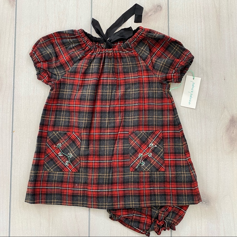 Poeme & Poesie Christmas Plaid Dress set 2t NWT